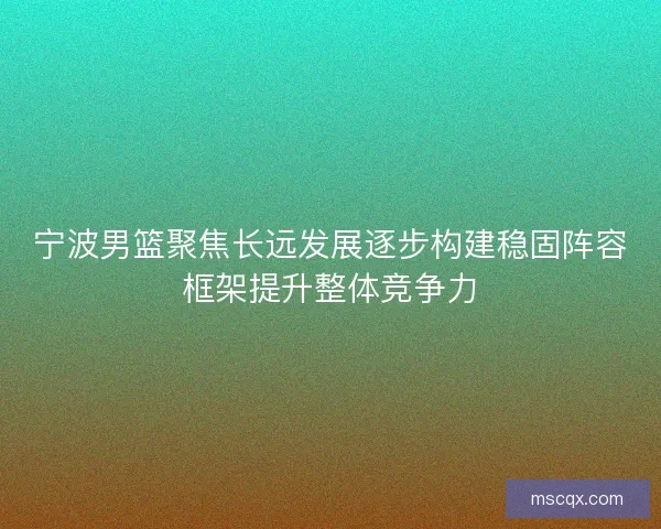 宁波男篮聚焦长远发展逐步构建稳固阵容框架提升整体竞争力 宁波男篮聚焦长远发展逐步构建稳固阵容框架提升整体竞争力